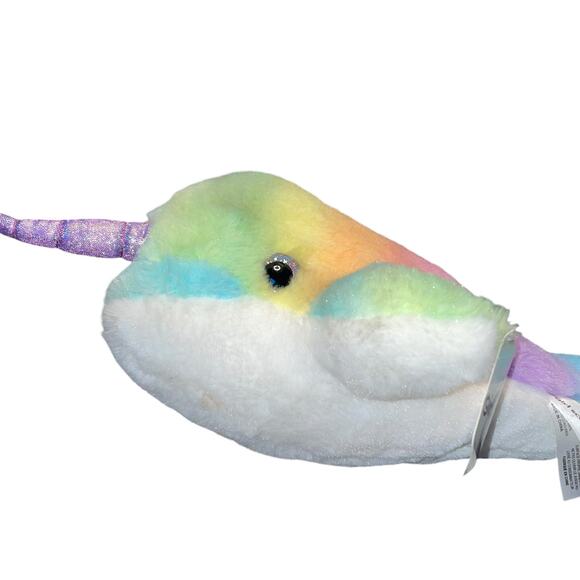 Girl Scouts Plush Narwhal Whale Stuffed Animal Pastel Rainbow Striped 75703 13” - Picture 8 of 15